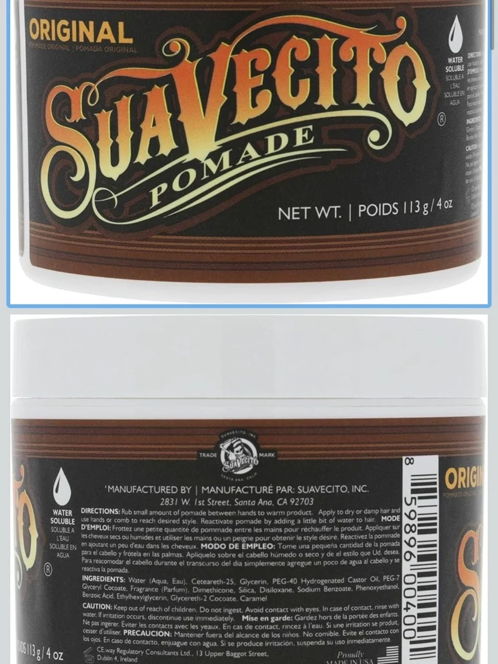 Original Water Soluble Pomade - 6 items